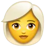 Woman: White Hair Emoji 👩‍🦳 image - WhatsApp style