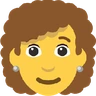 Woman: Curly Hair Emoji 👩‍🦱 image - Skype style