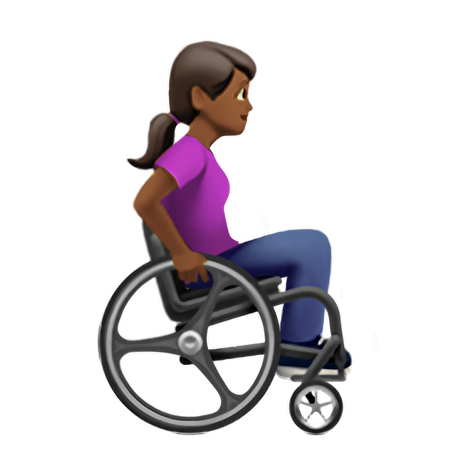 Woman In Manual Wheelchair Facing Right: Medium-Dark Skin Tone