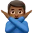 Man Gesturing No: Medium-Dark Skin Tone