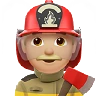 Man Firefighter: Medium-Light Skin Tone Emoji 👨🏼‍🚒 image - Apple style