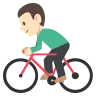 Person Biking: Light Skin Tone Emoji 🚴🏻 image - EmojiTwo style