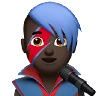 Man Singer: Dark Skin Tone Emoji 👨🏿‍🎤 image - Apple style