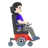 Woman In Motorized Wheelchair Facing Right: Light Skin Tone