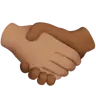 Handshake: Medium Skin Tone, Medium-Light Skin Tone Emoji 🫱🏽‍🫲🏼 image - Apple style