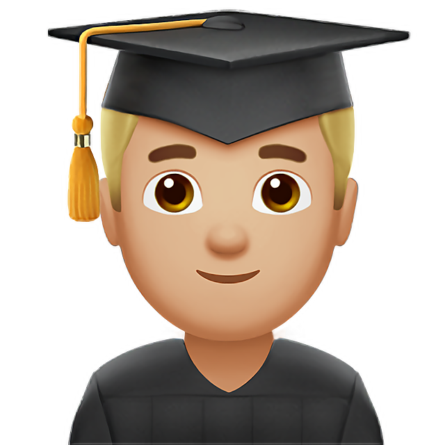 Man Student: Medium-Light Skin Tone