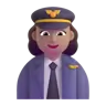 Woman Pilot: Medium Skin Tone Emoji 👩🏽‍✈️ image - Microsoft 3D Fluent style