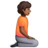 Person Kneeling Facing Right: Medium-Dark Skin Tone Emoji 🧎🏾‍➡️ image - Samsung style