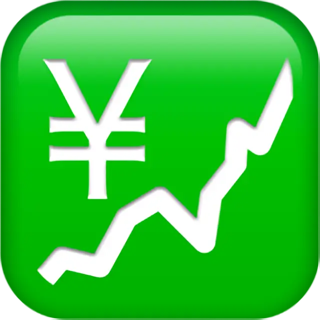 Courbe ascendante et symbole yen