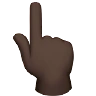 Backhand Index Pointing Up: Dark Skin Tone Emoji 👆🏿 image - Apple style