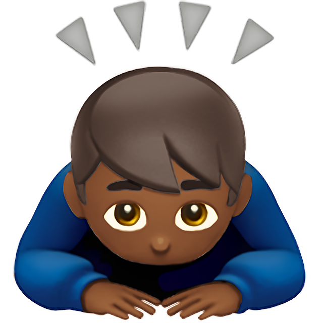 Man Bowing: Medium-Dark Skin Tone