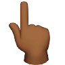 Backhand Index Pointing Up: Medium-Dark Skin Tone Emoji 👆🏾 image - Apple style