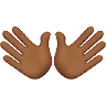 Open Hands: Medium-Dark Skin Tone Emoji 👐🏾 image - Apple style