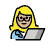 Woman Technologist: Medium-Light Skin Tone Emoji 👩🏼‍💻 image - OpenMoji style