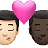 Kiss: Man, Man, Light Skin Tone, Dark Skin Tone