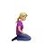 Woman Kneeling Facing Right: Medium-Light Skin Tone