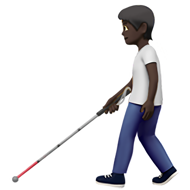 Person With White Cane: Dark Skin Tone