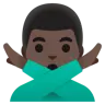 Man Gesturing No: Dark Skin Tone Emoji 🙅🏿‍♂️ image - Google Noto Color style