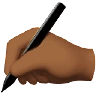 Writing Hand: Medium-Dark Skin Tone Emoji ✍🏾 image - Apple style