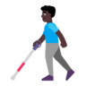 Man With White Cane: Dark Skin Tone Emoji 👨🏿‍🦯 image - Microsoft Classic 2D style