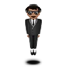 Person In Suit Levitating: Medium Skin Tone Emoji 🕴🏽 image - Apple style