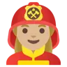 Woman Firefighter: Medium-Light Skin Tone Emoji 👩🏼‍🚒 image - Google Noto Color style