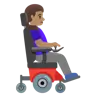 Woman In Motorized Wheelchair Facing Right: Medium Skin Tone Emoji 👩🏽‍🦼‍➡️ image - Google Noto Color style