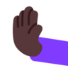 Leftwards Pushing Hand: Dark Skin Tone Emoji 🫷🏿 image - Microsoft Classic 2D style