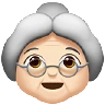 Old Woman: Light Skin Tone Emoji 👵🏻 image - Apple style
