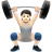 Person Lifting Weights: Light Skin Tone