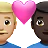 Couple With Heart: Man, Man, Medium-Light Skin Tone, Dark Skin Tone