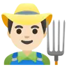 Man Farmer: Light Skin Tone Emoji 👨🏻‍🌾 image - Google Noto Color style
