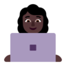Woman Technologist: Dark Skin Tone Emoji 👩🏿‍💻 image - Microsoft Classic 2D style