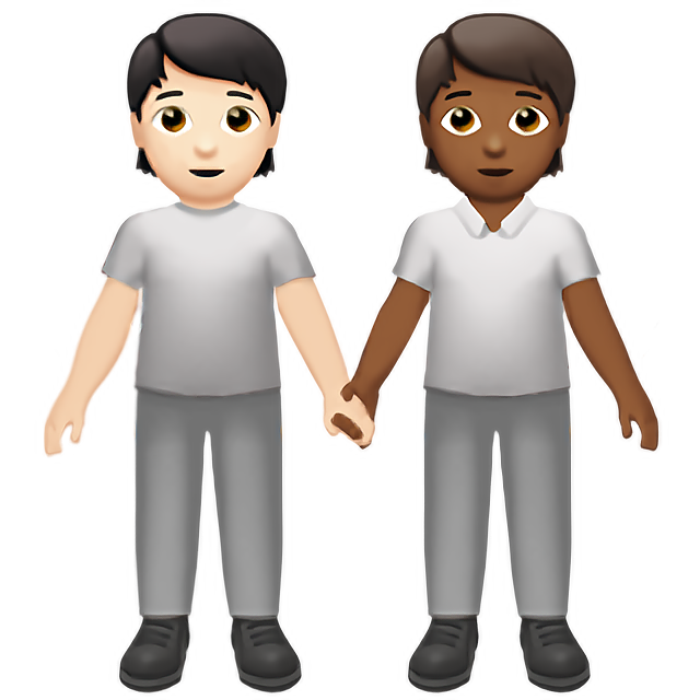 People Holding Hands: Light Skin Tone, Medium-Dark Skin Tone