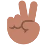 Victory Hand: Medium Skin Tone Emoji ✌🏽 image - Tossface style
