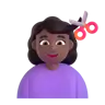 Woman Getting Haircut: Medium-Dark Skin Tone Emoji 💇🏾‍♀️ image - Microsoft 3D Fluent style