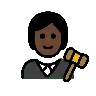 Judge: Dark Skin Tone Emoji 🧑🏿‍⚖️ image - OpenMoji style