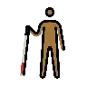Person With White Cane: Medium-Dark Skin Tone Emoji 🧑🏾‍🦯 image - OpenMoji style