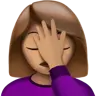 Woman Facepalming: Medium Skin Tone Emoji 🤦🏽‍♀️ image - Apple style