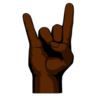 Sign Of The Horns: Dark Skin Tone Emoji 🤘🏿 image - Emojidex style