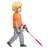 Person With White Cane Facing Right: Medium-Light Skin Tone