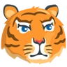 虎脸 Emoji 🐯 image - Facebook Messenger (2016) style