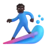 Man Surfing: Dark Skin Tone Emoji 🏄🏿‍♂️ image - Microsoft 3D Fluent style