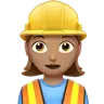 Woman Construction Worker: Medium Skin Tone Emoji 👷🏽‍♀️ image - Apple style