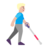 Man With White Cane Facing Right: Medium-Light Skin Tone