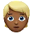 Person: Medium-Dark Skin Tone, Blond Hair