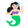 Mermaid: Light Skin Tone Emoji 🧜🏻‍♀️ image - Microsoft Classic 2D style