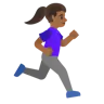 Woman Running Facing Right: Medium-Dark Skin Tone Emoji 🏃🏾‍♀️‍➡️ image - Google Noto Color style