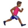Man Running Facing Right: Medium-Dark Skin Tone Emoji 🏃🏾‍♂️‍➡️ image - Apple style