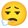 Face Exhaling Emoji 😮‍💨 image - Google Noto Color style